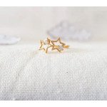 AYU Star With Mini Solitaire Loop Earring 16K