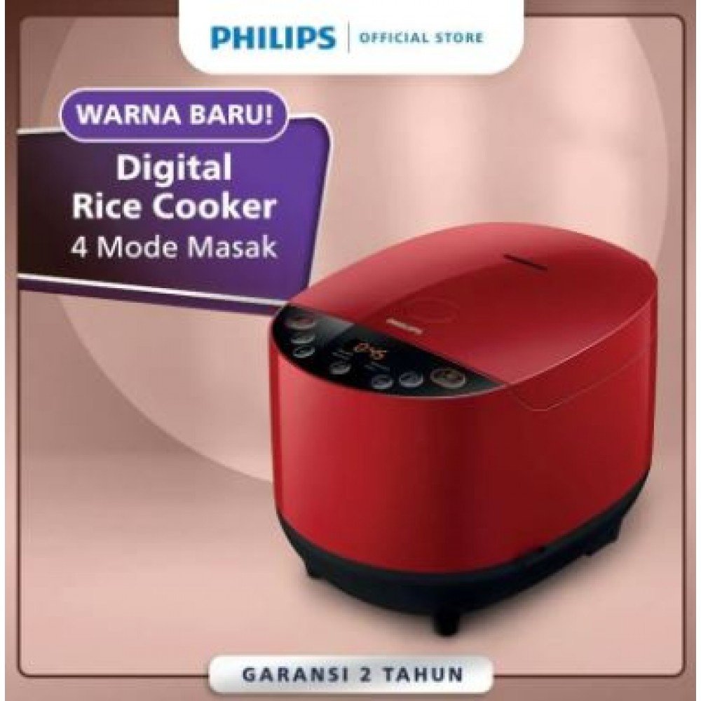PHILIPS Digital Rice Cooker HD4515/29 [1.8 L] – 4 Menu – 400 Watt – Merah[EXCLUSIVE BLIBLI]